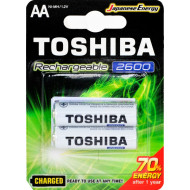 Аккумулятор TOSHIBA Rechargeable AA 2600mAh 2шт/уп (00156694)