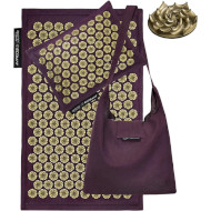 Акупунктурный коврик (аппликатор Кузнецова) с подушкой 4FIZJO Eco Mat 68x42cm Wine Red/Gold (4FJ0250)