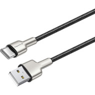 Кабель COLORWAY Head Metal Nylon Braided USB to Type-C 2.4A 1м Black (CW-CBUC046-BK)