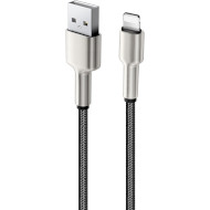 Кабель COLORWAY Head Metal Nylon Braided USB to Lightning 2.4A 1м Black (CW-CBUL046-BK)