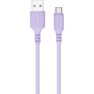 Кабель COLORWAY Soft Silicone USB to Type-C 2.4A 1м Purple (CW-CBUC044-PU)