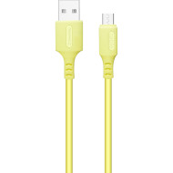 Кабель COLORWAY Soft Silicone USB to Micro-B 2.4A 1м Yellow (CW-CBUM043-Y)