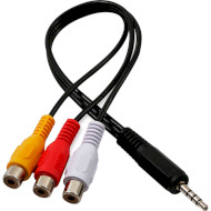 Кабель mini-jack 3.5 мм - 3RCA 0.15м Black (S0383)