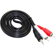 Кабель mini-jack 3.5 мм - 2RCA 1.5м Black (B00725)