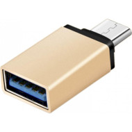 Адаптер OTG USB3.1 Type-C - USB AF Gold (S0955)