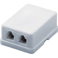 Розетка накладная ESERVER 2xRJ-12 White (WT-6010)