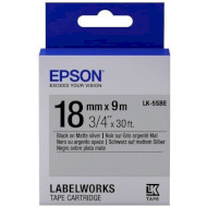 Картридж с самоламинирующейся лентой EPSON LK5SBE 18mm Black on Silver Matte (C53S655013)