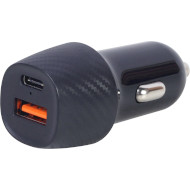 Автомобильное зарядное устройство GEMBIRD 1xUSB-A, 1xUSB-C, 2A, QC3.0, PD3.0, 18W Black (TA-U2QC3-CAR-02)