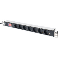 Блок розеток DIGITUS 19", 1U, 7xSchuko, 16А, с выключателем, 2м (DN-95402)
