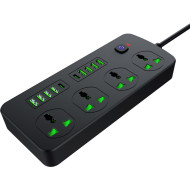 Сетевой фильтр IQ POWER TB-T91 Black, 4 розетки, 2xUSB-C, 8xUSB, 2м