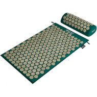 Акупунктурний килимок (аплікатор Кузнєцова) з валиком 4FIZJO 72x42cm Navy Green/Gold (4FJ0286)