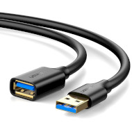 Кабель-подовжувач UGREEN US129 USB-AM 3.0 to USB-AF Extension Cable 2м Black (10373)