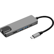 Порт-репликатор PROLOGIX USB3.1 Type-C to HDMI+2xUSB3.0+USB-C PD+LAN (PR-WUC-103B)