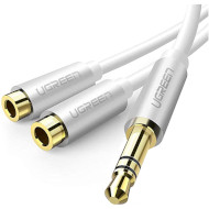 Сплиттер UGREEN AV123 3.5mm Headphone Audio Splitter Cable mini-jack 3.5мм - 2 x mini-jack 3.5мм 0.2м White (10780)