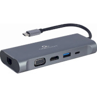 Порт-реплікатор CABLEXPERT 7-in-1 USB-C to HDMI/VGA/USB3.0/PD/LAN/AUX/CR (A-CM-COMBO7-01)