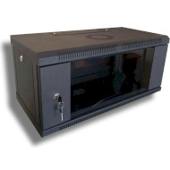 Настенный шкаф 19" HYPERNET WMNC66-6U-Flat-AC-Black (6U, 600x600мм, RAL9004)
