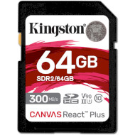 Карта пам'яті KINGSTON SDXC Canvas React Plus 64GB UHS-II U3 V90 Class 10 (SDR2/64GB)