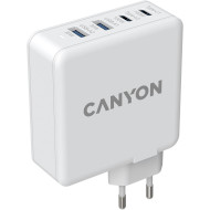Зарядний пристрій CANYON H-100 GaN 2xUSB-C, 2xUSB-A, PD3.0, QC3.0, 100W White (CND-CHA100W01)