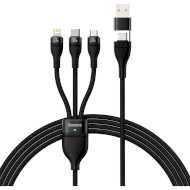 Кабель BASEUS Flash Series II 3-in-1 Fast Charging Data Cable U+C to M+L+C 100W 1.2м Black (CASS030101)