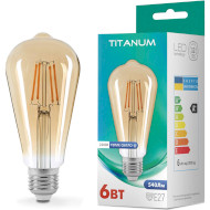 Лампочка LED TITANUM Filament ST64 E27 6W 2200K 220V (TLFST6406272A)
