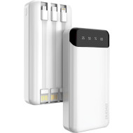 Повербанк DUDAO K6Pro+ 2xUSB-A w/3 cables 20000mAh White (6973687243432)