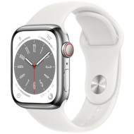 Смарт-годинник APPLE Watch Series 8 GPS 41mm Silver Aluminum Case with White Sport Band (MP6K3UL/A)