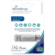Флешка MEDIARANGE Slide 128GB USB+Type-C3.0 (MR938)