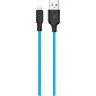 Кабель HOCO X21 Plus USB-A to Lightning 1м Black/Blue