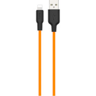 Кабель HOCO X21 Plus USB-A to Lightning 1м Black/Orange