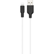 Кабель HOCO X21 Plus USB-A to Lightning 1м Black/White