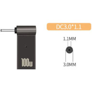 Адаптер STLAB PD 100W USB Type-C(F) to DC Jack 3.0*1.1mm for Acer/Samsung