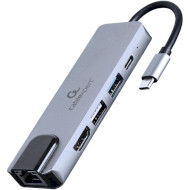 Порт-реплікатор CABLEXPERT 5-in-1 USB-C to HDMI/USB3.1/USB2.0/PD/LAN (A-CM-COMBO5-04)