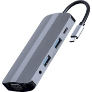 Порт-репликатор CABLEXPERT 8-in-1 USB-C to HDMI/VGA/USB3.1/PD/AUX/CR (A-CM-COMBO8-02)