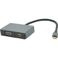 Порт-репликатор VOLTRONIC 4-in-1 USB-C to HDMI/VGA/USB3.0/PD Silver