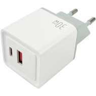 Зарядное устройство MIBRAND MI-30 GaN Travel Charger USB-A, USB-C White (MIWC/30UCW)