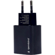 Зарядное устройство GEMBIRD 1xUSB-A, 1xUSB-C, PD+QC3.0 18W Black (TA-UQC3-03)