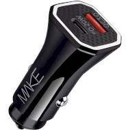 Автомобильное зарядное устройство MAKE 38W PD + QC3.0 Black (MCW-34PBK)