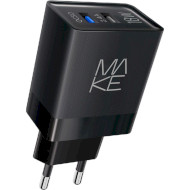 Зарядний пристрій MAKE 18W QC+2.4A Black (MCW-322QBK)