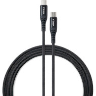 Кабель VINGA USB-C to USB-C 60W Nylon 1м Black (VCDCCCM331)