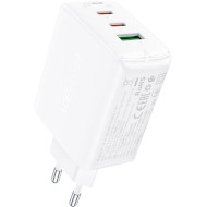 Зарядное устройство ACEFAST A41 Fast Charge Wall Charger GaN PD65W (2xUSB-C+1xUSB-A) White