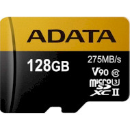 Карта пам'яті ADATA microSDXC Premier One 128GB UHS-II U3 V90 Class 10 + SD-adapter (AUSDX128GUII3CL10-CA1)