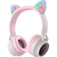 Навушники HOCO W27 Cat Ear Gray/Pink