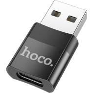 Адаптер OTG HOCO UA17 USB-A Male to Type-C Female Black