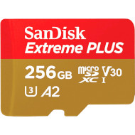Карта памяти SANDISK microSDXC Extreme Plus 256GB UHS-I U3 V30 A2 Class 10 + SD-adapter (SDSQXBD-256G-GN6MA)