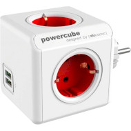 Мережевий розгалужувач ALLOCACOC PowerCube Original USB Red, 4 розетки, 2xUSB (1202RD/DEOUPC)