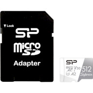 Карта пам'яті SILICON POWER microSDXC Superior 512GB UHS-I U3 V30 A2 Class 10 + SD-adapter (SP512GBSTXDA2V20SP)