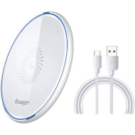 Бездротовий зарядний пристрій ESSAGER 15W Mirrow Desktop Qi Magnetic Wireless Charger White (EWXZMX-JMB02)