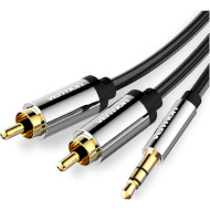 Кабель VENTION 3.5mm to 2RCA Audio Cable mini-jack 3.5 мм - 2RCA 8м Black (BCFBK)