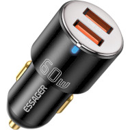 Автомобильное зарядное устройство ESSAGER City Dual USB-A Car Charger 60W Black (ECC2A-FF01)