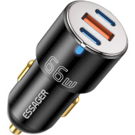 Автомобильное зарядное устройство ESSAGER City Dual USB-C/USB-A Car Charger 66W Black (ECC2C1A-FF01)